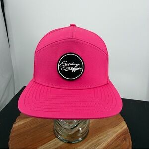 Sunday Swagger Swagger Flat Bill snapback hat in a vibrant pink color one size